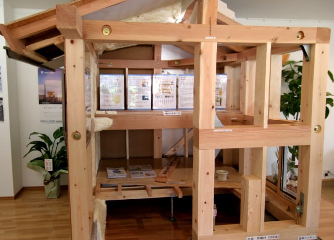 木材で作成した家の模型